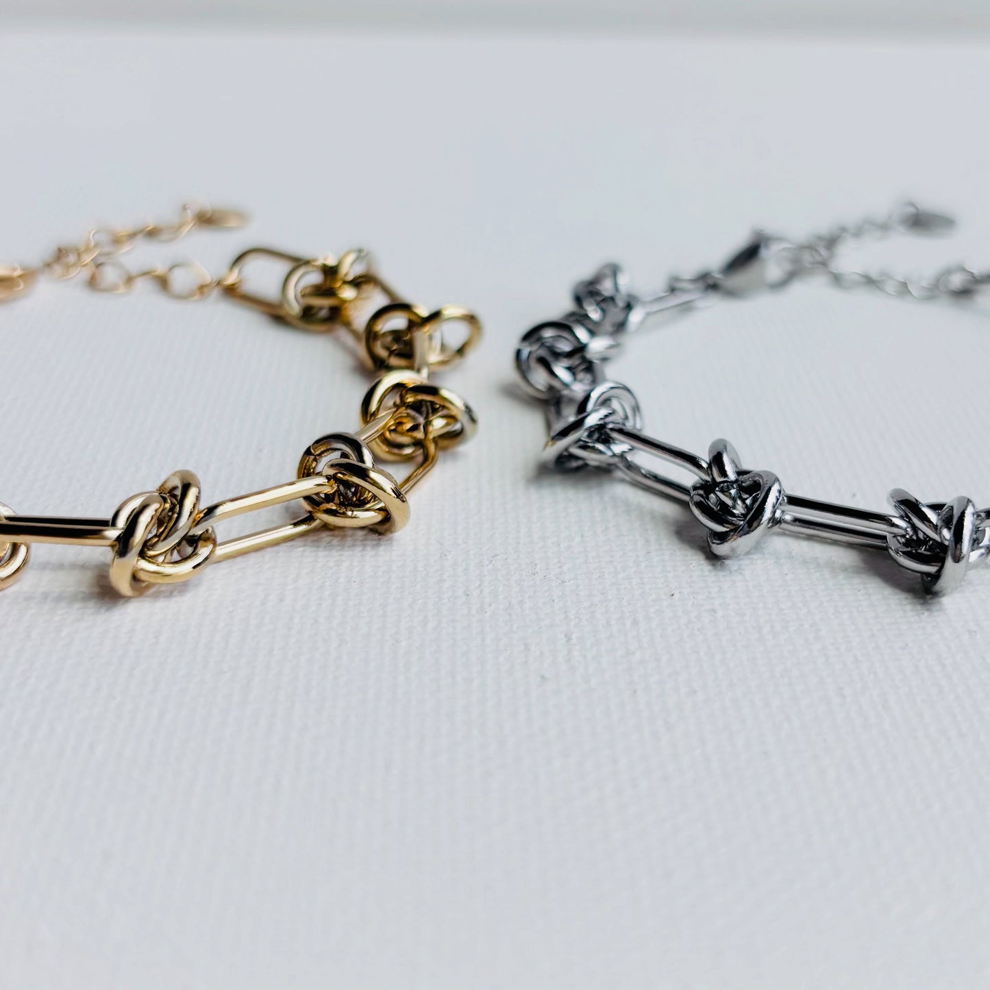 【ステンレス】ノットチェーン　ボリュームブレスレット