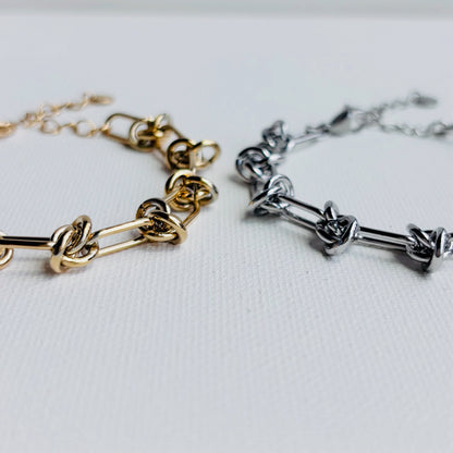 【ステンレス】ノットチェーン　ボリュームブレスレット