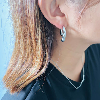 【ステンレス】バックキャッチ ドロップメタルピアス