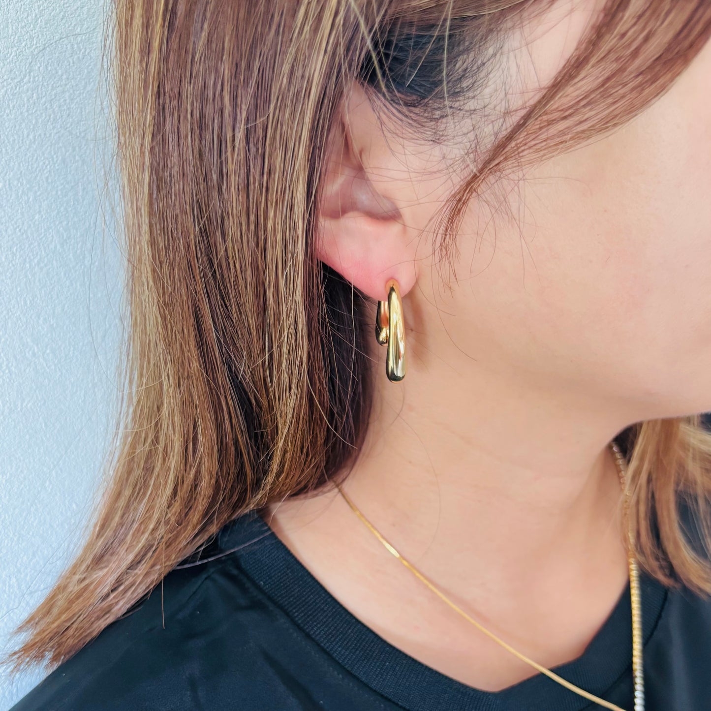 【ステンレス】バックキャッチ ドロップメタルピアス