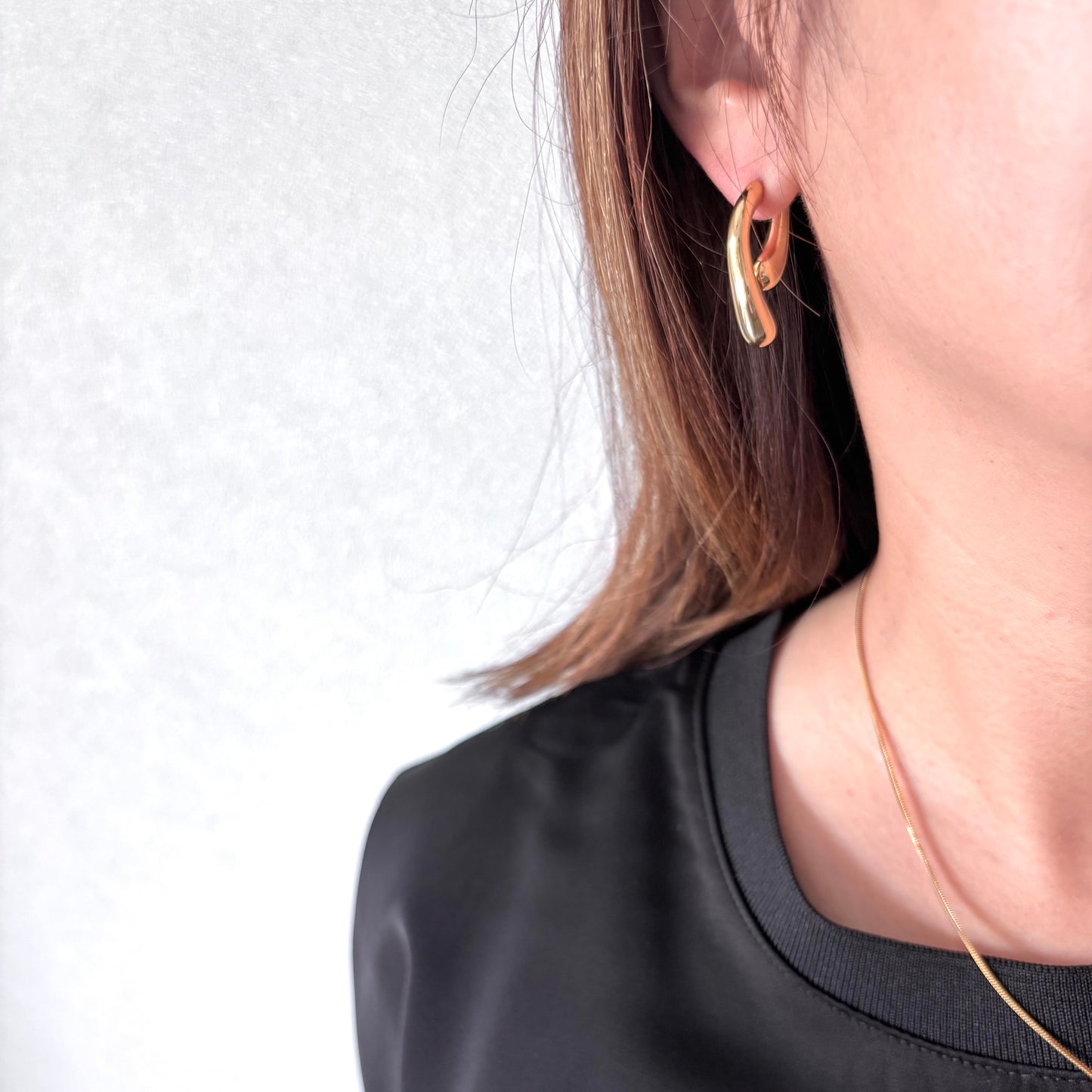 【ステンレス】バックキャッチ ドロップメタルピアス