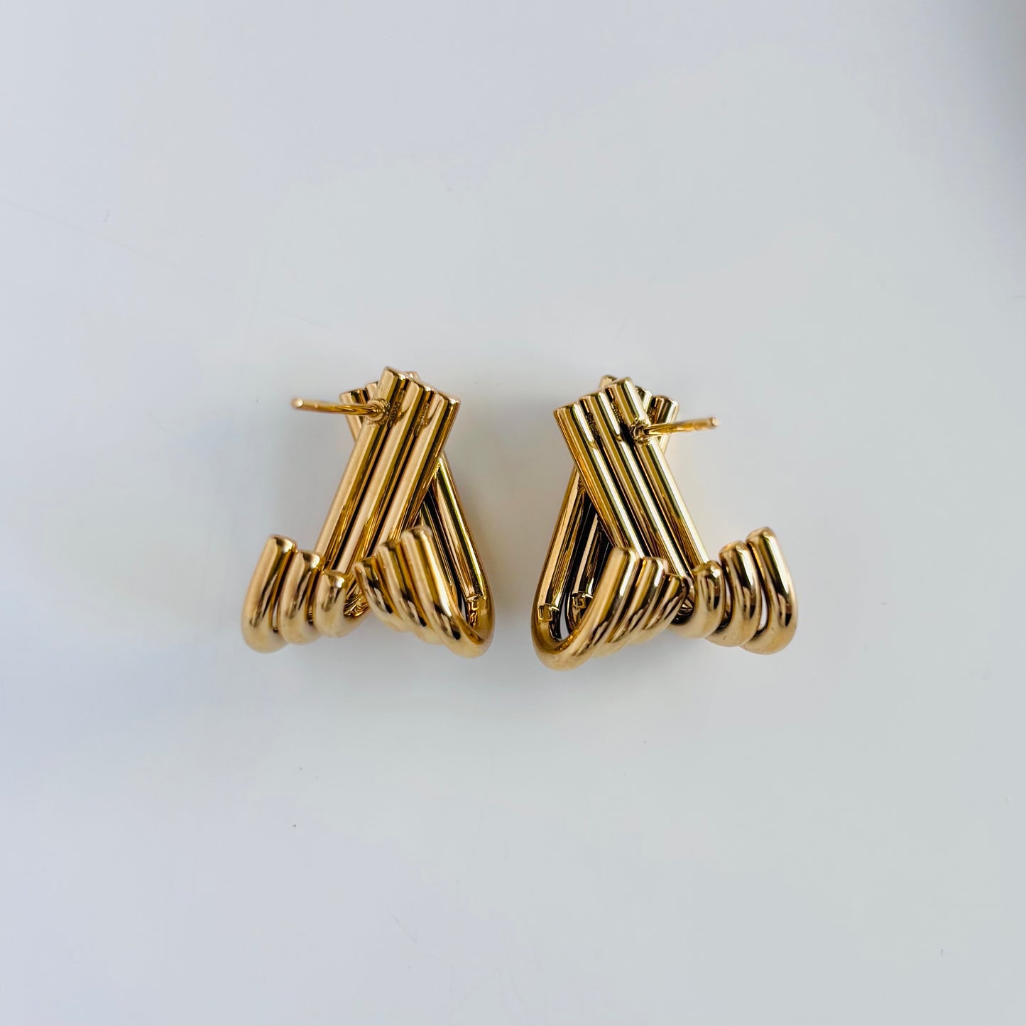 【ステンレス】クロスライン Jシェイプピアス
