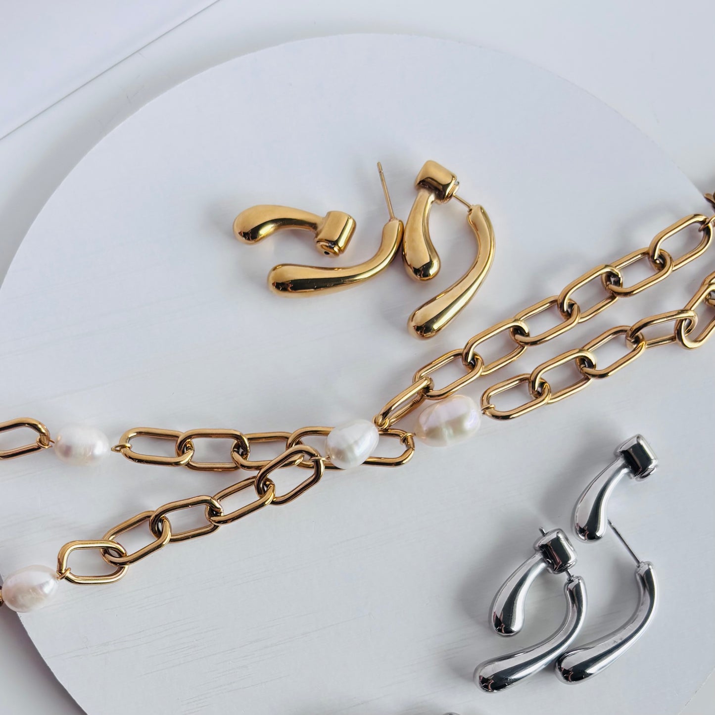【ステンレス】バックキャッチ ドロップメタルピアス