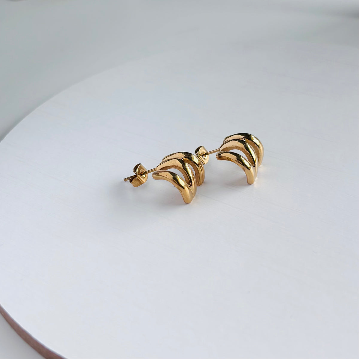 【ステンレス】ダブルラインニュアンスミニピアス