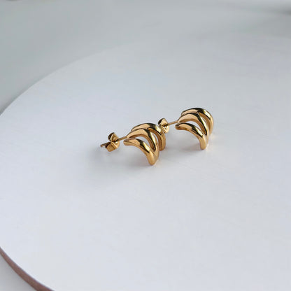 【ステンレス】ダブルラインニュアンスミニピアス